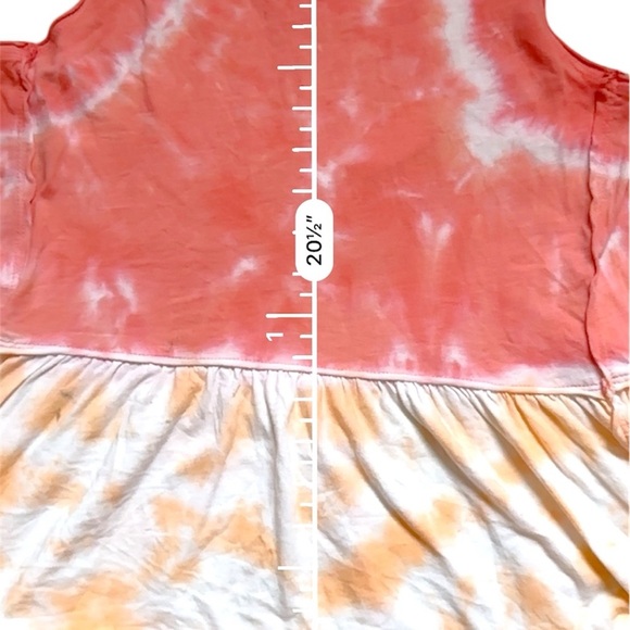 Vanilla Sky Colorful Peach Tie-Dye Sleeveless Fit & Flare Boho Tank Top Womans S - Picture 5 of 7